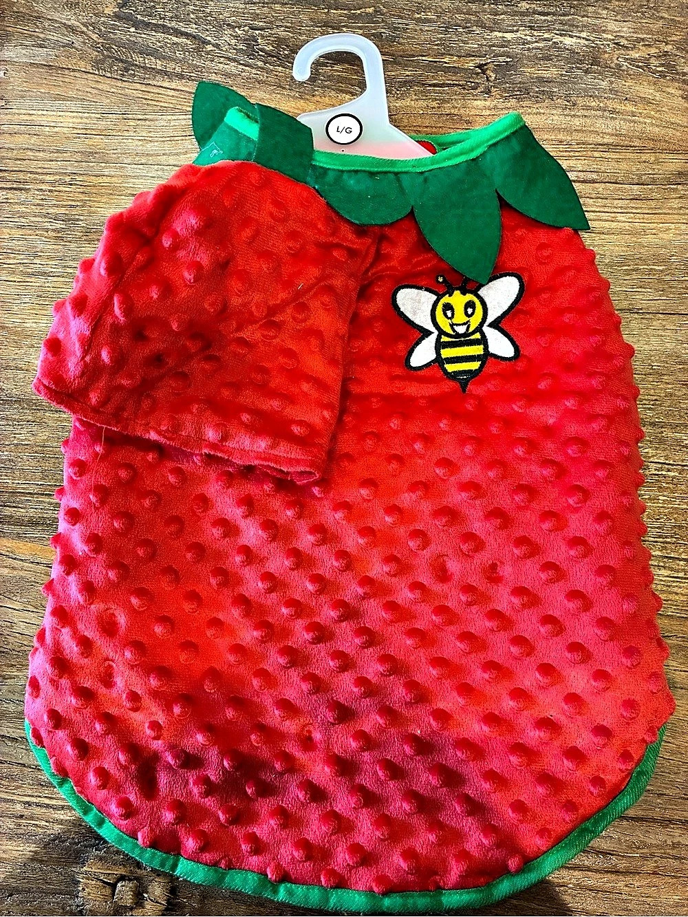 Silver Paw Strawberry Dog Costume Red & Green Size L/G NWT